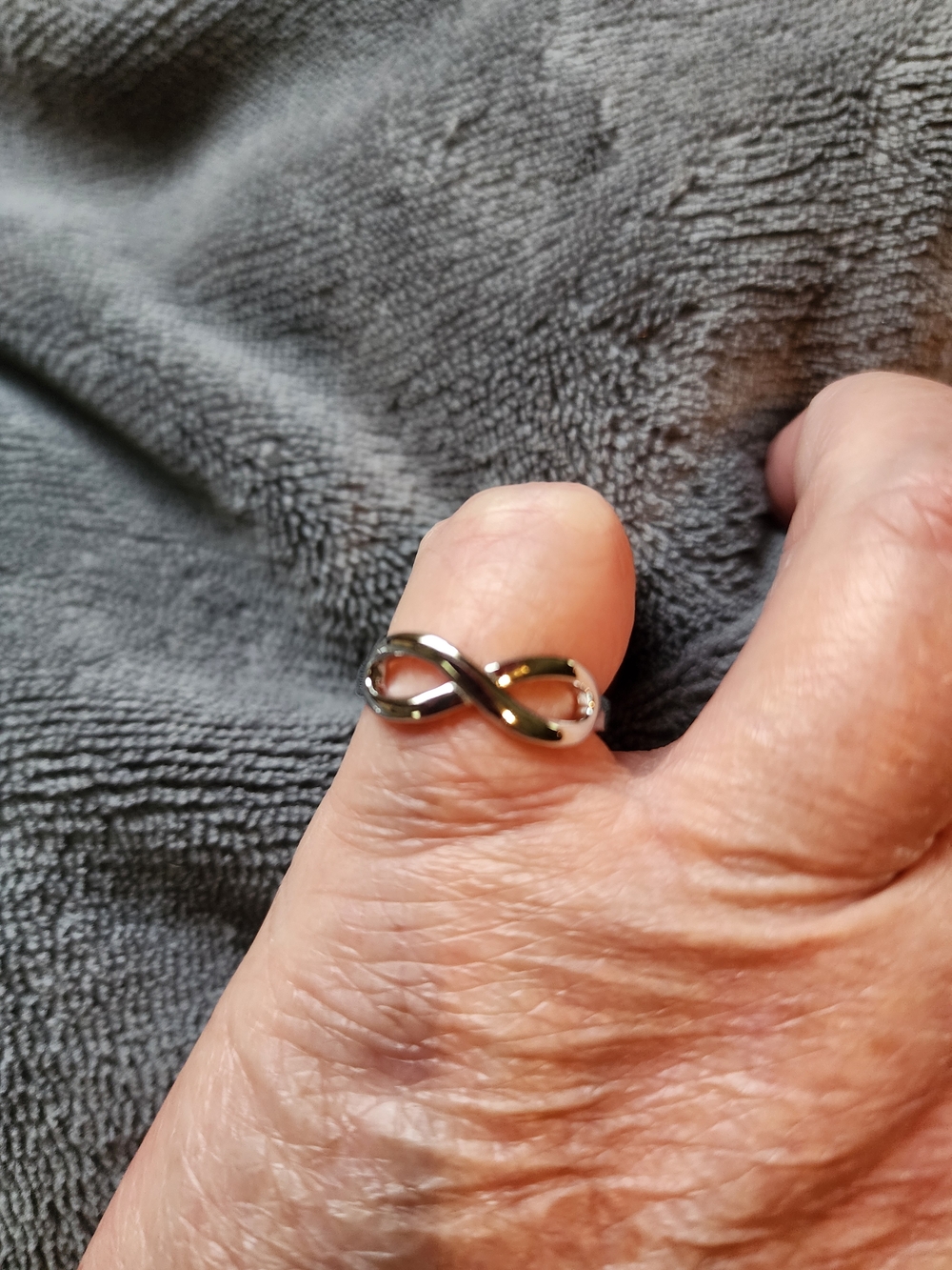 Infinity Twist Silver Tone Ring - Size 8